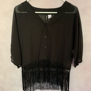 H&M Sheer Fringe Top